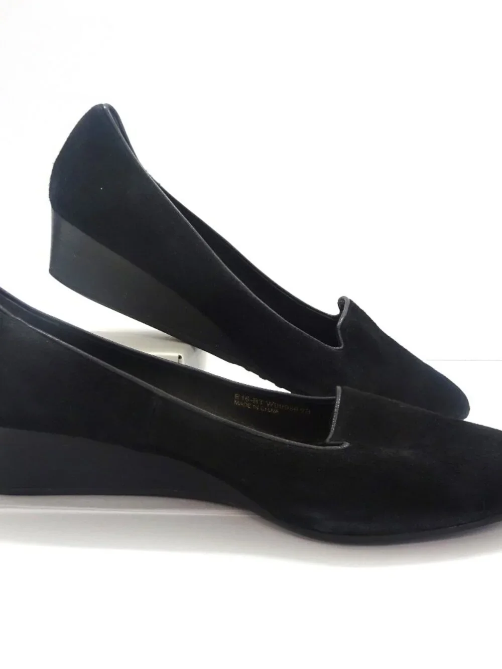 Cole Haan Black Suede Wedge Pumps - Size 9